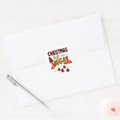 Kerstmis in Las Vegas Group Matching Typographic Ronde Sticker (Envelop)
