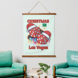 Kerstmis in Las Vegas Vakantie Sfeer Hangend Wandkleed