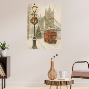 Kerstmis in Londen Cadeau voor Reiziger Vakantie Poster