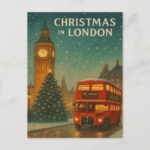 Kerstmis in Londen – Festive Kersttafereel met R Briefkaart