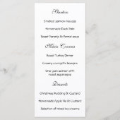 Kerstmis in Londen Menu (Achterkant)