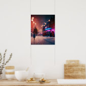 Kerstmis in Londen Poster (Keuken)