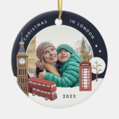 Kerstmis in London Keepomwille Photo Keramisch Ornament (Voorkant)