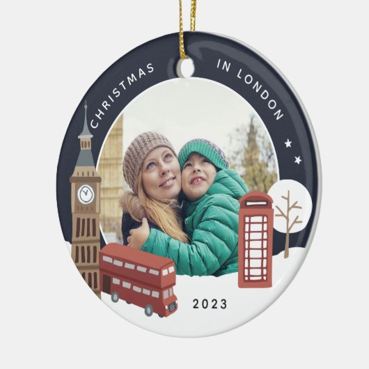 Kerstmis in London Keepomwille Photo Keramisch Ornament (Links)