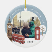 Kerstmis in London Keepomwille Photo Keramisch Ornament (Achterkant)