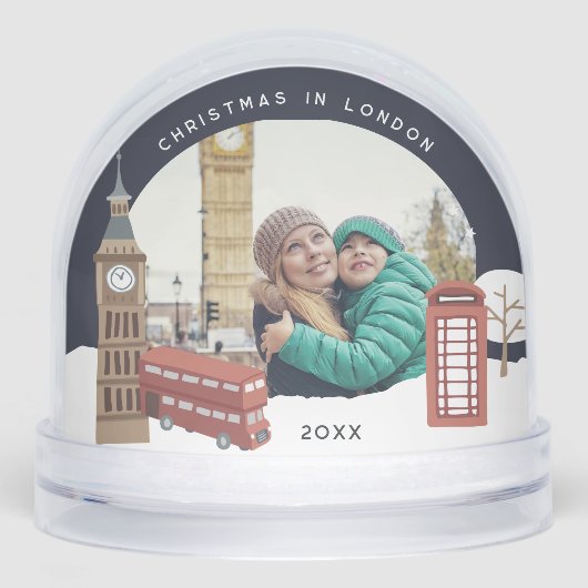 Kerstmis in London Keepomwille Photo Sneeuwbol (Voorkant)