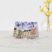 Kerstmis in Madrid Aquarel Kaart (Gele Bloem)