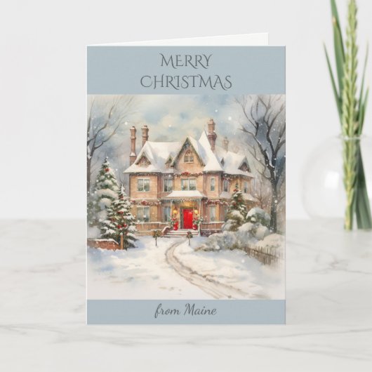 Kerstmis in Maine Feestdagen Kaart (Voorkant)