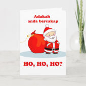 Kerstmis in Malay, spreek je Ho, Ho, Ho? Kaart (Voorkant)