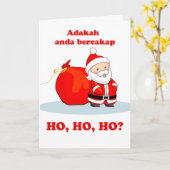 Kerstmis in Malay, spreek je Ho, Ho, Ho? Kaart (Gele Bloem)