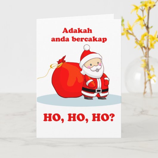 Kerstmis in Malay, spreek je Ho, Ho, Ho? Kaart (Gele Bloem)