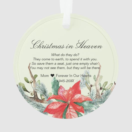 Kerstmis in Memorial Keepomwille Ornament (achterkant)