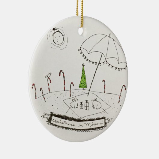 Kerstmis in Miami Keramisch Ornament (Rechts)