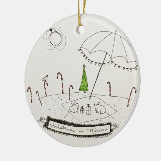 Kerstmis in Miami Keramisch Ornament (Links)