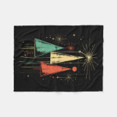 Kerstmis in Mid Century Modern stijl Fleece Deken (Voorkant (Horizontaal))