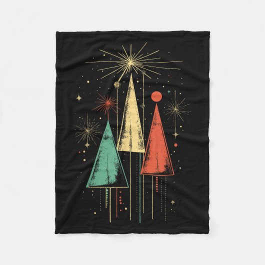Kerstmis in Mid Century Modern stijl Fleece Deken (Voorkant)