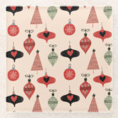 Kerstmis in Mid-Century Modern stijl Glazen Onderzetter (Voorkant)