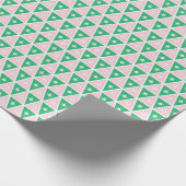 Kerstmis in Midden-Eeuwse Stijl Roze en Groene Dri Cadeaupapier (Hoek)