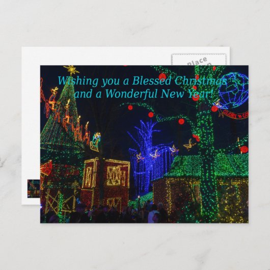 Kerstmis in Midtown Greetings Briefkaart met kerst (Voorkant / Achterkant)