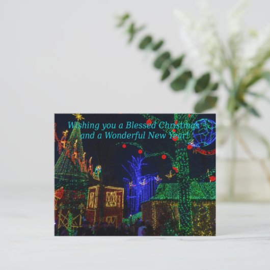 Kerstmis in Midtown Greetings Briefkaart met kerst (Staand voorkant)