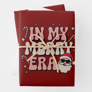 Kerstmis in mijn vrolijke tijd cute groovy Xmas Inpakpapier Vel