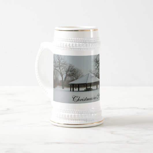 Kerstmis in Minnesota Beer Stein Bierpul (Voorkant links)
