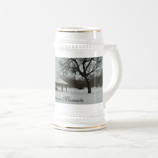 Kerstmis in Minnesota Beer Stein Bierpul (Voorkant rechts)