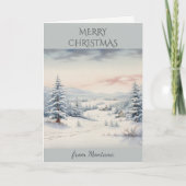 Kerstmis in Montana Schilderachtig berglandschap Feestdagen Kaart (Voorkant)