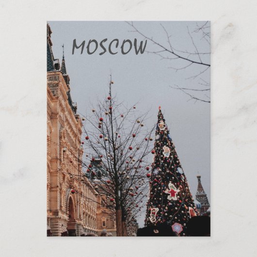 Kerstmis in Moskou Briefkaart (Voorkant)