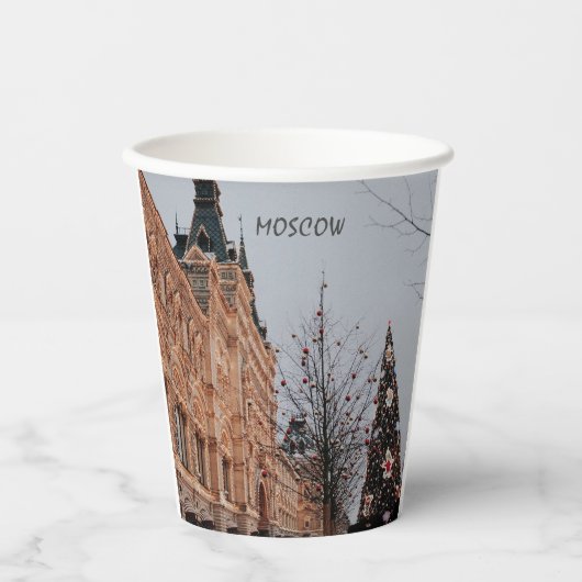 Kerstmis in Moskou Papieren Bekers (Voorkant)