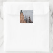 Kerstmis in Moskou Vierkante Sticker (Tas)