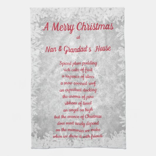 Kerstmis in Nan & Grandad's House Kitchen Towels Theedoek (Verticaal)