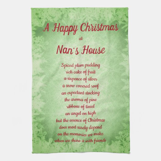 Kerstmis in Nan's House Kitchen Towels Theedoek (Verticaal)