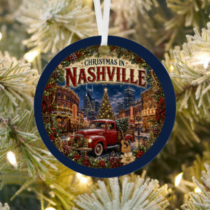 Kerstmis in Nashville Vintage Reis Souvenir Metalen Ornament