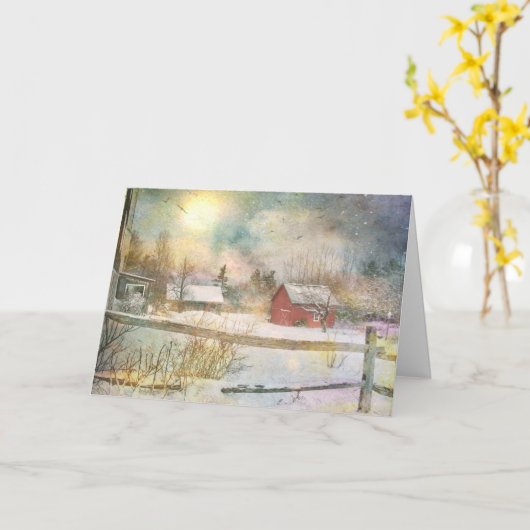 Kerstmis in New England Kaart (Gele Bloem)