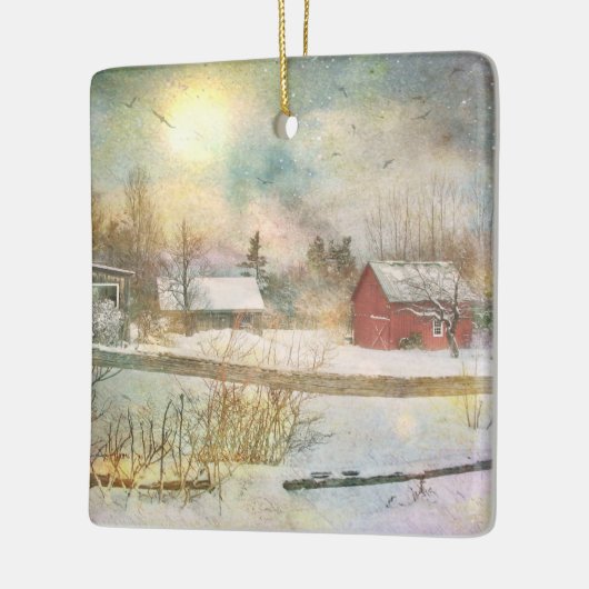 Kerstmis in New England Keramisch Ornament (Links)