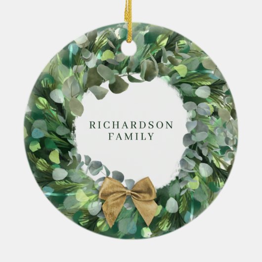 Kerstmis in New Home Waterverf Navy Dadem Keramisch Ornament (Achterkant)