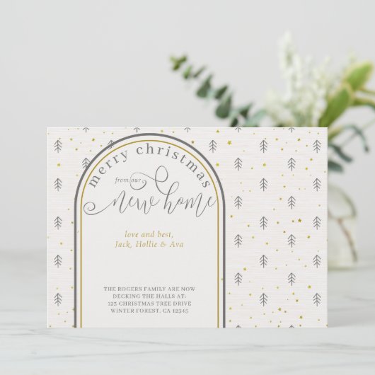 Kerstmis in New House Nordic Pine Treving Aankondiging (Staand voorkant)