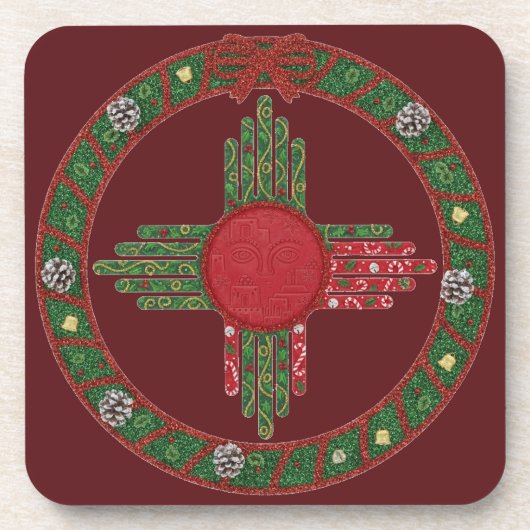 Kerstmis in New Mexico Bier Onderzetter (Voorkant)