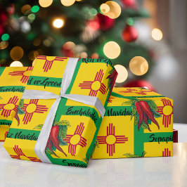 Kerstmis in New Mexico smokkelt de Enchiladas Chil Cadeaupapier