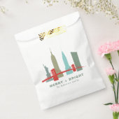 Kerstmis in New York, Architecture Skyline Bedankzakje (Gezegeld)