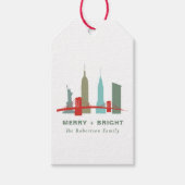Kerstmis in New York, Architecture Skyline Cadeaulabel (Voorkant)