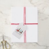 Kerstmis in New York, Architecture Skyline Cadeaulabel (Met Touw)