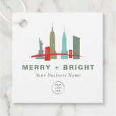 Kerstmis in New York, Architecture Skyline Gift Bedankjes Labels (Voorkant)