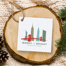 Kerstmis in New York, Architecture Skyline Gift Bedankjes Labels