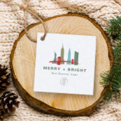 Kerstmis in New York, Architecture Skyline Gift Bedankjes Labels