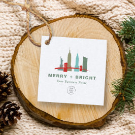 Kerstmis in New York, Architecture Skyline Gift Bedankjes Labels