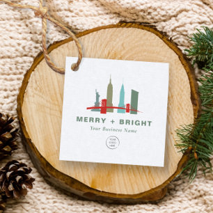Kerstmis in New York, Architecture Skyline Gift Bedankjes Labels