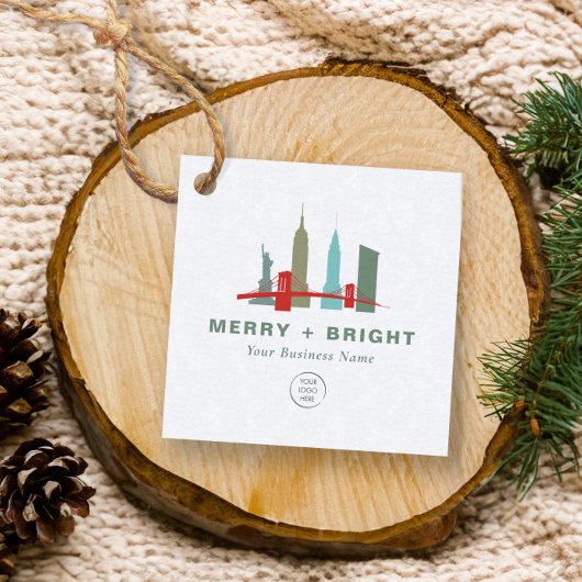 Kerstmis in New York, Architecture Skyline Gift Bedankjes Labels