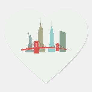 Kerstmis in New York, Architecture Skyline Gift S Hart Sticker